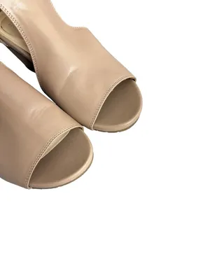 Reaction Kenneth Cole Gracie Nude Tan Peep Toe T Strap Wedge Size 8 Women's thumbnail 2