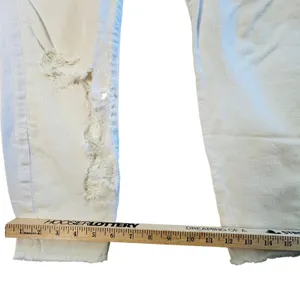 Mother High Waisted Looker Ankle Fray White Distressed Skinny‎ Jeans 29 READ thumbnail 11
