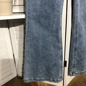 Emory Park Y2K denim jumpsuit bell-bottoms blue zip sexy fitted look groovy hippie boho M thumbnail 12