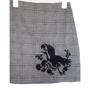 Loft Womens Skirt Embroidered Duck Plaid Preppy Minimalist Minimal Office Sz 2 thumbnail 7