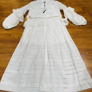 Acler Valentine Ivory Broderie Anglaise Cotton Midi Dress Long Sleeve 2 thumbnail 9