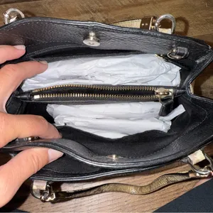 Coach Minetta Snakeskin-Patterned Black and Cream Crossbody Bag thumbnail 4