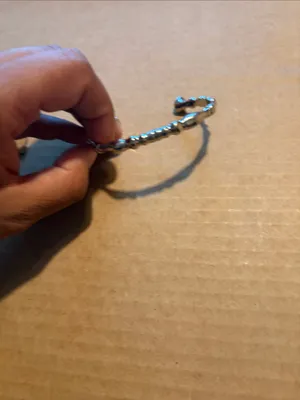 Kendra Scott Maura Vintage Silver Bamboo White Crystal Cuff Bracelet thumbnail 3