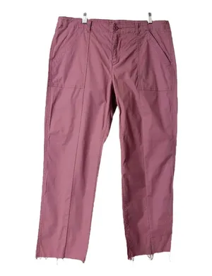 Old Navy Pants Utility Straight Leg Raw Hem Cargo Casual Pink Women’s 14 Plus thumbnail 1