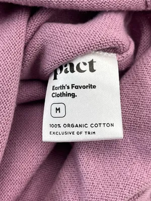 Pact 100% Organic Cotton Light Purple Pink‎ Pullover Sweater Womens Medium FLAW thumbnail 3