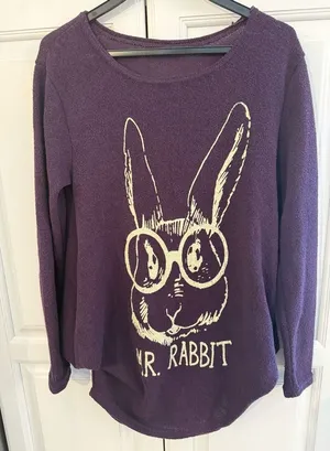 Wildfox Light Purple Mr. Rabbit Sweater S thumbnail 1