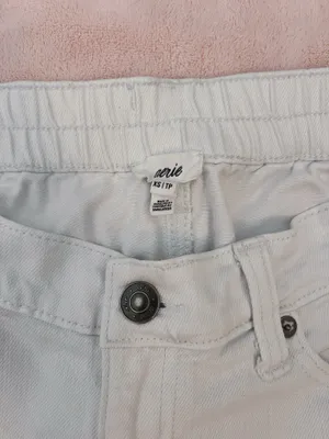 Aerie White Denim Shorts thumbnail 4