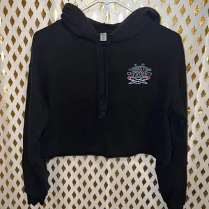 White fire dispensary crop top cropped hoodie size S thumbnail 1