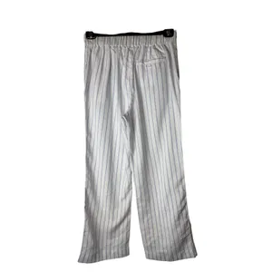 Faherty Malibu Linen Pant Women Small Blue White Stripe Lagenlook Preppy Coastal thumbnail 3