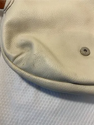 Cream Leather Crossbody Bag with Tan Strap made in Italy genuine leather thumbnail 5