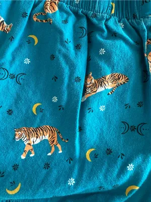 Joyspun Teal Tiger Sleep Shorts Size Small thumbnail 2