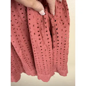 Mustard Seed Rust Eyelet Romper Dress Women’s S Terracotta Ruffle Boho Playsuit thumbnail 6