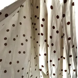 Moon River Polka Dot Midi dress SIZE MEDIUM Cream/brown Linen Blend thumbnail 10