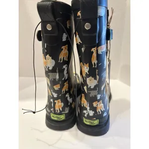 Western Chief Dog Print Mid Rain Boots Women’s US 9 Black Rubber Waterproof#R124 thumbnail 5