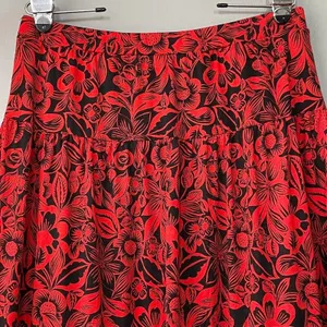 Cato Skirt Size Large Red Black Asymmetrical Whimsigoth Witchy Vamp Romantic thumbnail 3