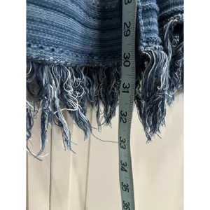 Lauren Ralph Lauren Open Cardigan Wide Sleeve Knit Size M Blue Fringe thumbnail 4