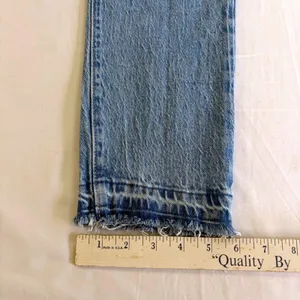 Levis 501 S High Rise Skinny Jeans Light Wash Raw Hem‎ Button Fly Denim 31x28 thumbnail 12