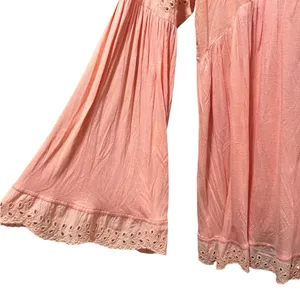 Free People Sea Of Love‎ Eyelet Blouse Size Small Sun Blush thumbnail 11