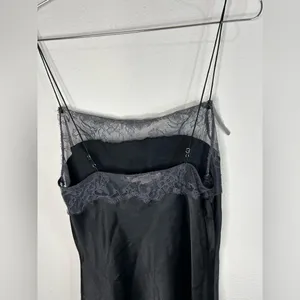 Victoria’s Secret Black Lace Trim Slip Dress Cami XS Sheer Lingerie thumbnail 5