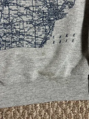 Vintage Lee Apparel Michigan Road Map Gray Crewneck Pullover Sweatshirt thumbnail 6