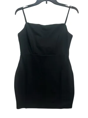 Windsor Black Bow Back Bodycon Mini Dress Women’s L Spaghetti Strap NWT thumbnail 3
