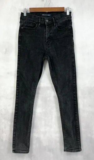Calvin Klein Womens Jeans Size 4 High Rise Jegging Black Classic Minimal Stretch thumbnail 1