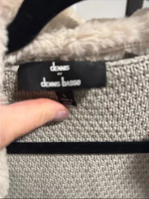 dennis basso Plush-Lined Hooded Teddy Jacket in Light Beige thumbnail 2