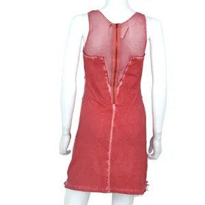 Free People Pink Mesh Beaded Boho Butterfly V‎ Neck Mini Dress Size Small thumbnail 3