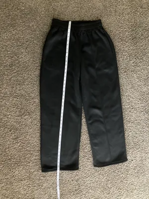 Black Fleece Lined Winter Jogger Pants Size M | Heavyweight Warm Athletic Pants thumbnail 3