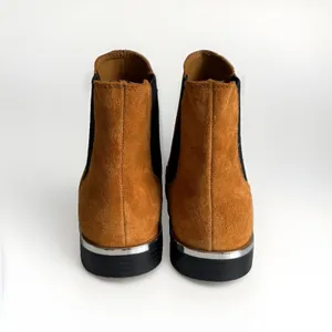 Nine West Tan Suede Chelsea Boots Women's 7.5M Silver Heel New NWOB thumbnail 5