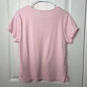 Charter Club women’s light pink v-neck cut short sleeve simple‎ tshirt large thumbnail 5