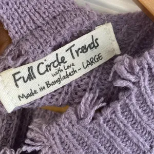 Fringe knit sweater Size Large‎ Purple thumbnail 7
