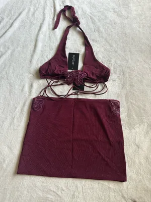 Outcast Clothing 2 Piece Set Kendrick top raspberry shimmer Kendrick skirt raspberry shimmer thumbnail 8