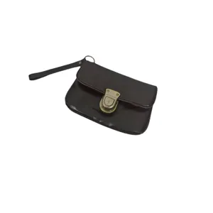 Vintage The Limited Brown Wristlet Clutch Gold Lock Minimal Y2K‎ Bag thumbnail 2