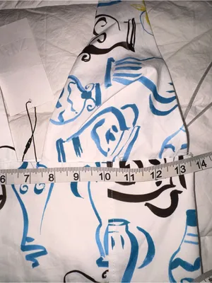 Zara White Top with Blue and Black Abstract Motif thumbnail 8