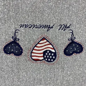 Americana USA Vintage Sweatshirt Women's Size‎ Large Gray 4th July All American thumbnail 2