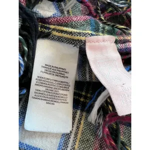 Polo Ralph Lauren Patchwork Plaid Fringe Flannel Shirt Multi Color XS thumbnail 5