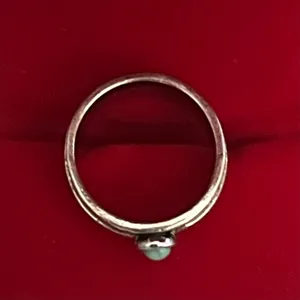 &merci Boho/Chic Design Stainless Steel Silver w/ Faux Turquoise Band Size 6 thumbnail 3