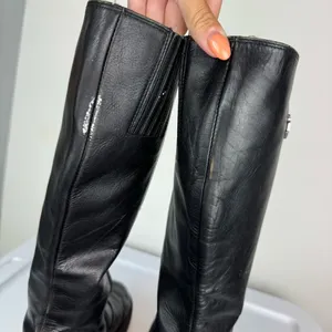 Vtg Y2K Harley Davidson Black Leather Tall Pavement Boots Sz 7.5 Chunky Moto thumbnail 15