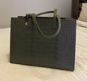 BEIS Work Tote Large Olive Croc thumbnail 1