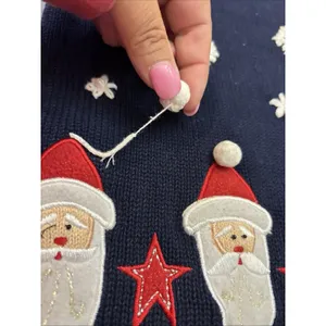 Timberlea Christmas Sweater Vest Womens L Navy‎ Santa Snowflake Zip Up thumbnail 8
