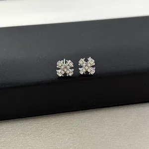 6mm CZ Cross Stud Earrings for Men Women Streetwear Punk Hip Hop Unisex Style thumbnail 2