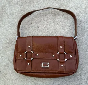 Guess Signature Classic Brown & Silver Mini Satchel Bag thumbnail 1