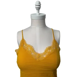 Forever 21 Mustard Yellow Lace Trim Camisole Top Small‎ Adjustable Straps thumbnail 7