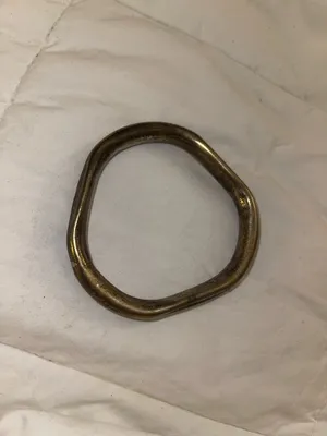 Abstract Shaped Metal Bangle Bracelet in Antique Gold Tone thumbnail 2