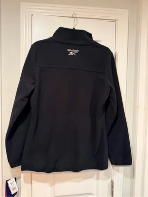 NWT Reebok Size M Black Full Zip Fleece Jacket Retro Colorblock Outdoor Active thumbnail 9