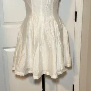 NEW Socialite Women White Halter Mini Dress Linen Blend Size M Cottage Chic thumbnail 2
