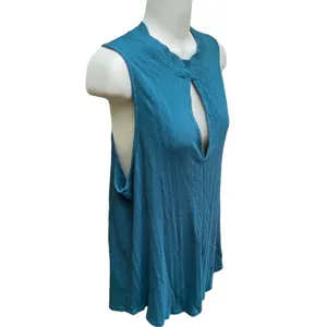 Free People We The Free Faye Ribbed Tank Top Emerald Green Cotton Modal Sz L thumbnail 4