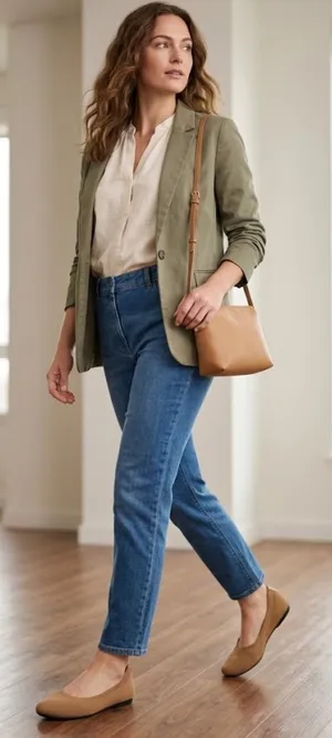 Dream Pairs Tan Round-Toe Ballet Flats thumbnail 1