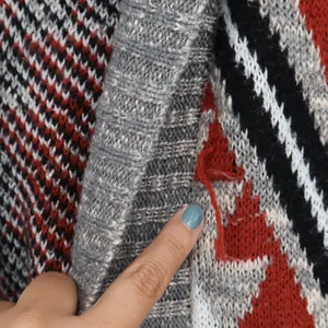 Charlotte Russe Cardigan Womens S Gray Red Southwestern Geometric Good thumbnail 4